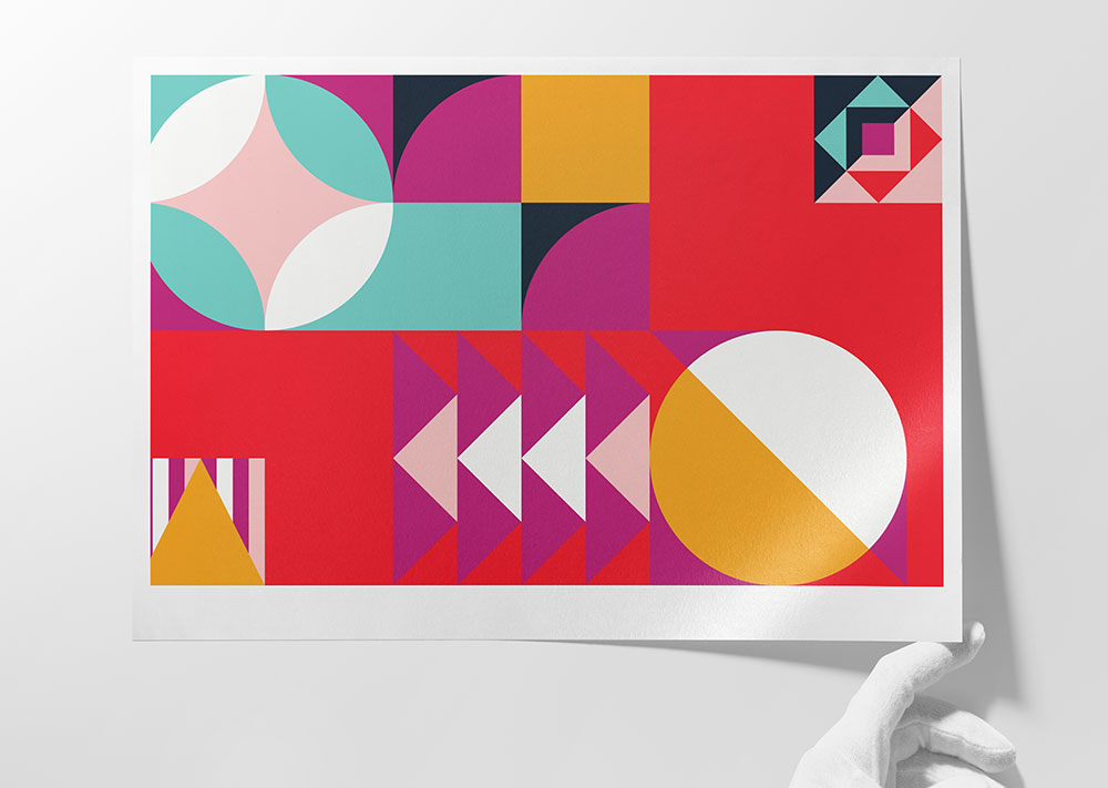 Geometric shapes printed on Hahnemuhle FineArt Pearl paper