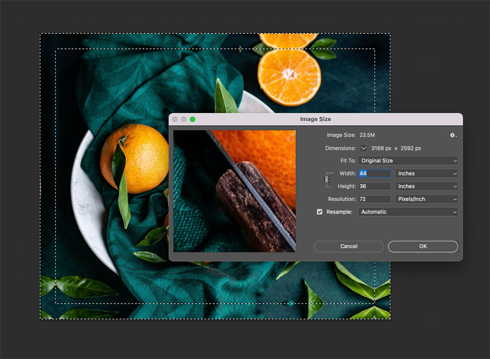 Added mirrored edges to the image for canvas printing and stretching