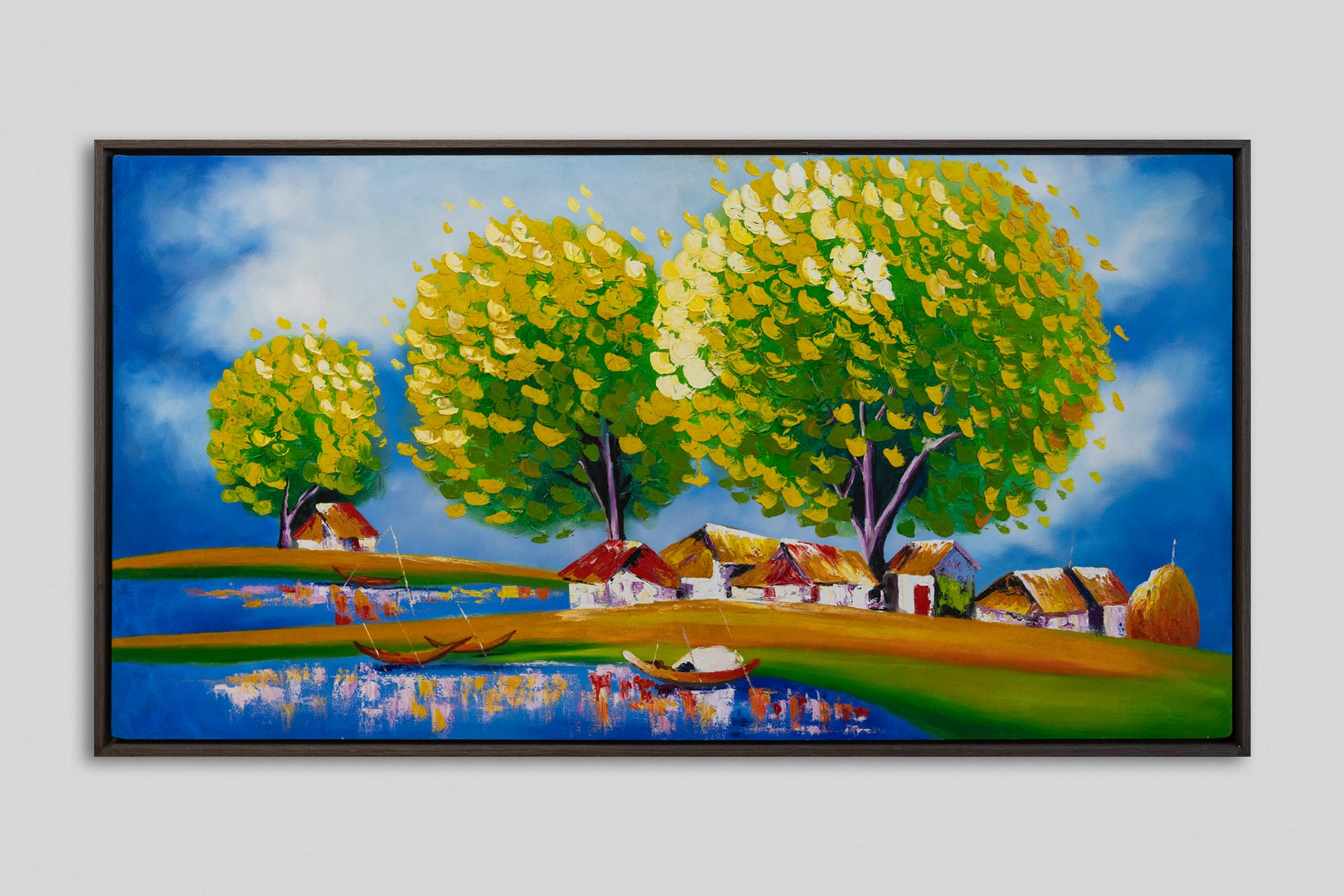 Canvas stretching · Natural Dark Brown Oak