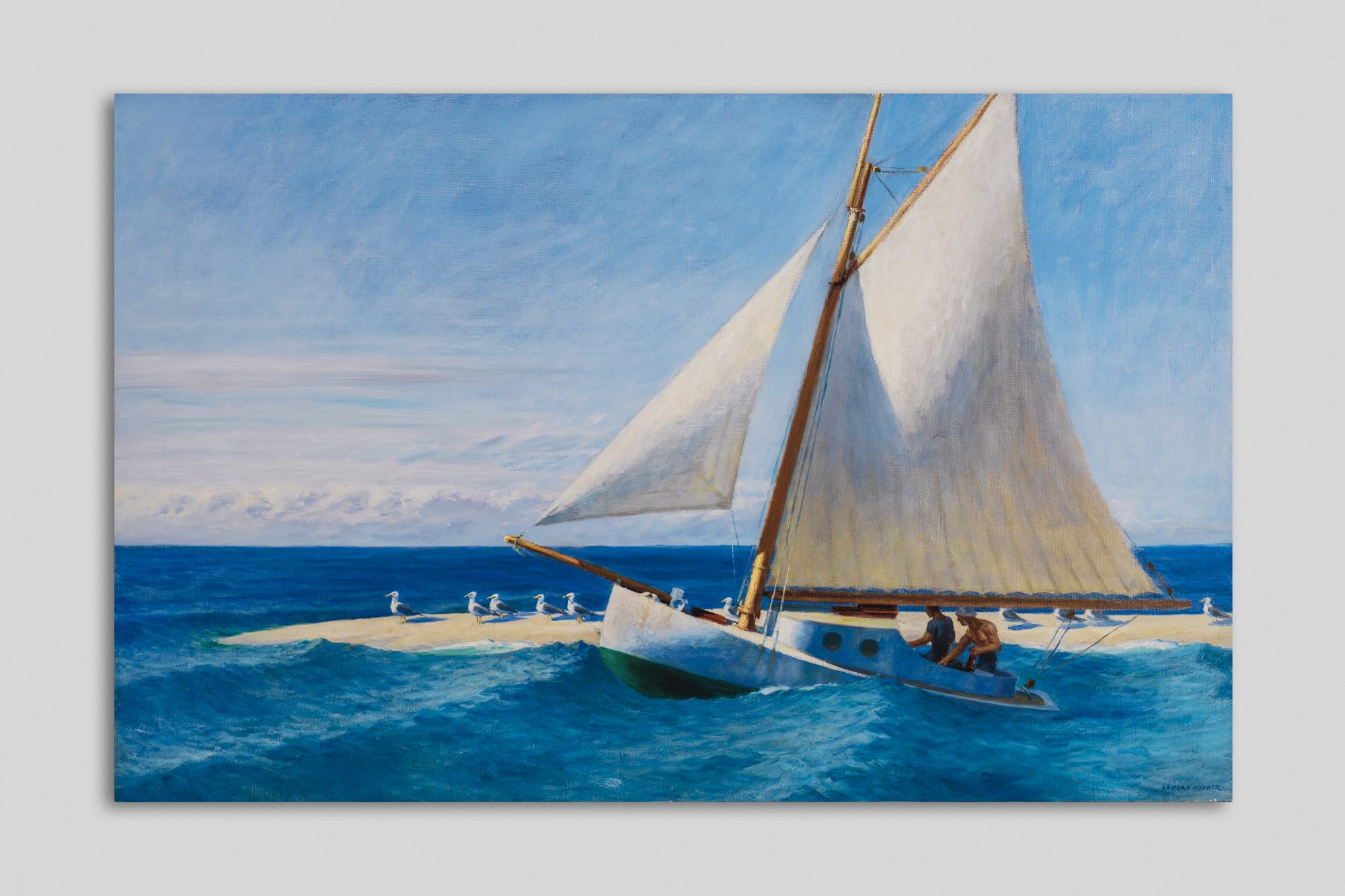 Painted-style sailing scene on Polycotton Canvas