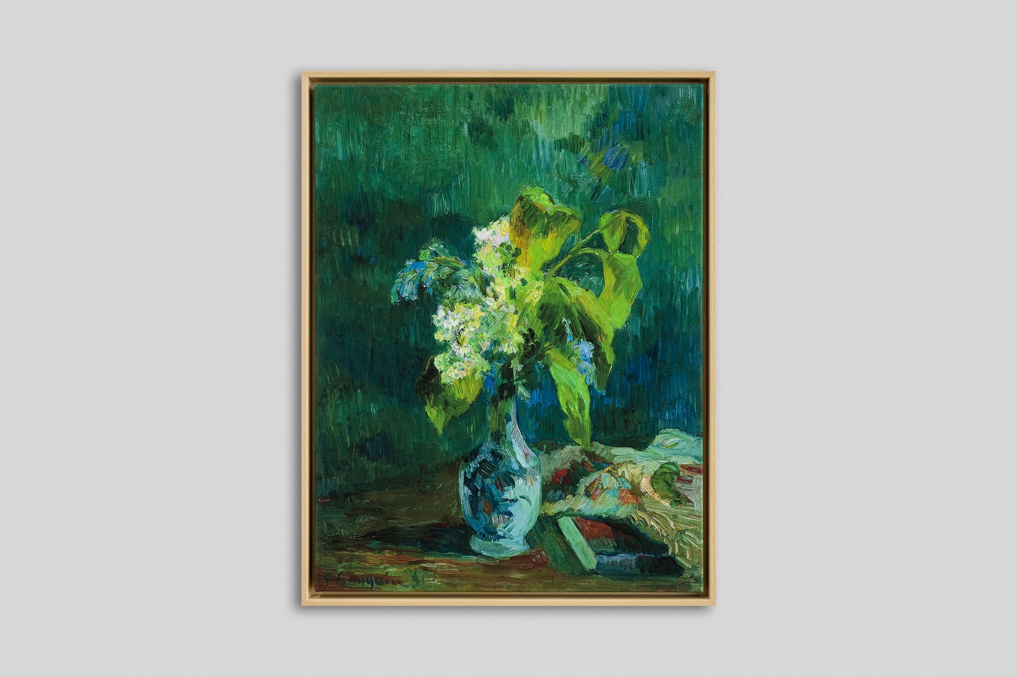 Polycotton canvas, light wood float frame
